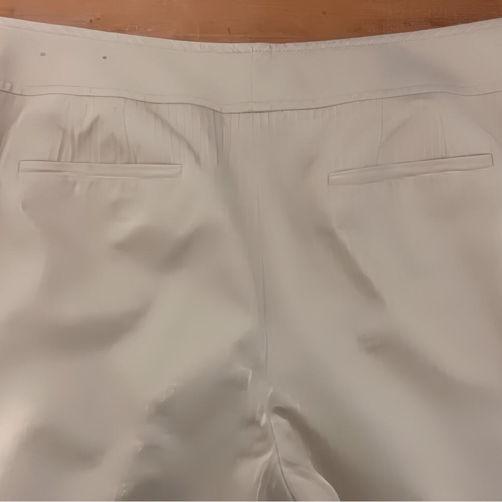 Ann Taylor Signature‎ Fit Tan w/ White  Pinstripe Wide Leg Trousers Lined Size 4 - Picture 2 of 9